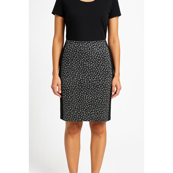 41 Hawthorn Gray Leopard Knit Pencil Skirt  Size Large - Picture 1 of 8